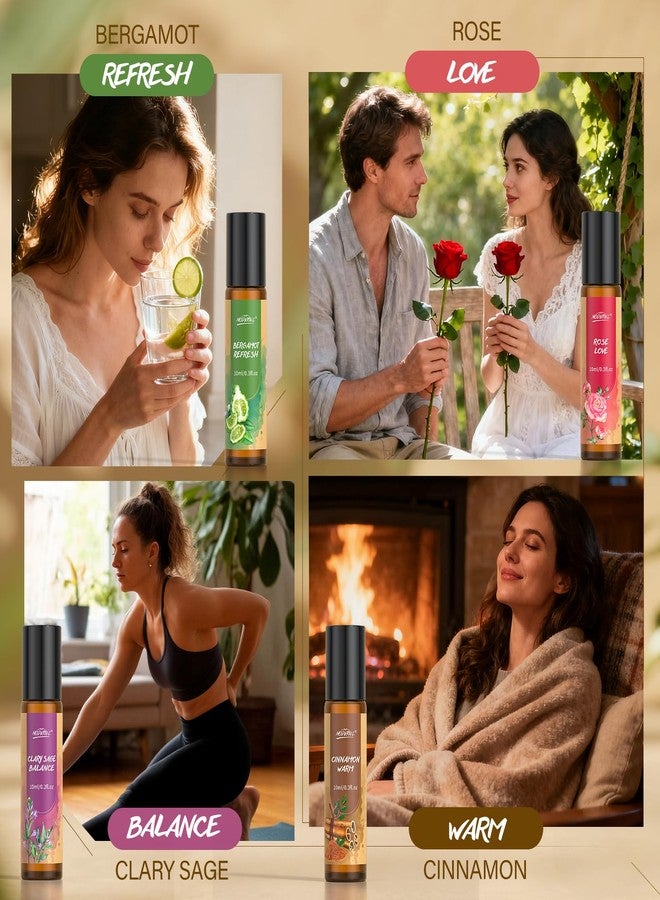 بوب مودرن.سي مجموعة زيوت عطرية دوارة للنساء، ٨ قطع، زيوت عطرية دوارة للبشرة، هدية مثالية لأعياد الميلاد، عيد الشكر، عيد الأم. تشمل المجموعة: اللافندر، اللبان، النعناع، البرغموت، الليمون، القرفة، الورد، المريمية. - Image 3